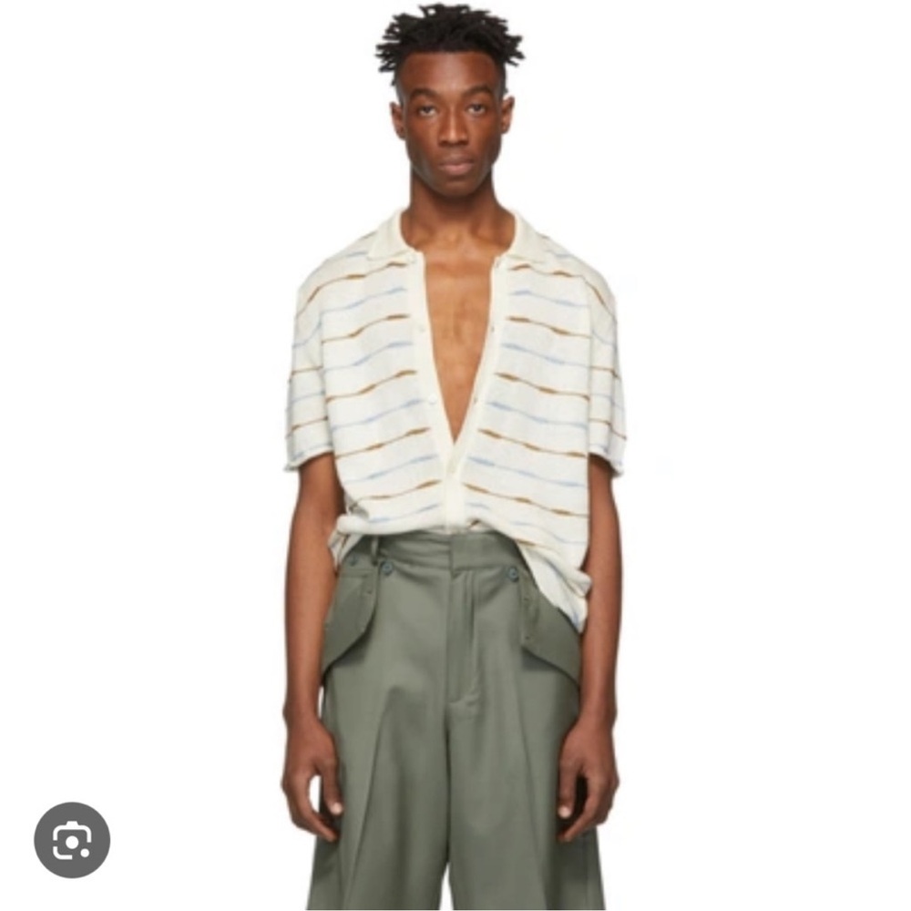 JACQUEMUS La Chemise Linen Polo Shirt In Neutrals XS